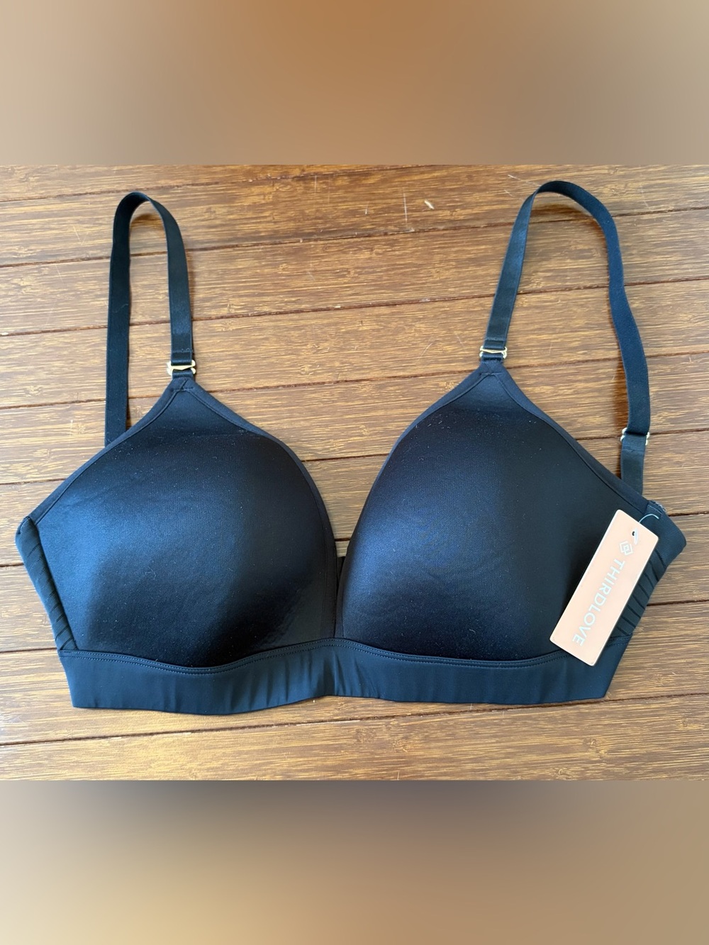 ThirdLove 24/7 Classic Wireless Bra smooth molded wireless cups Black size 30F